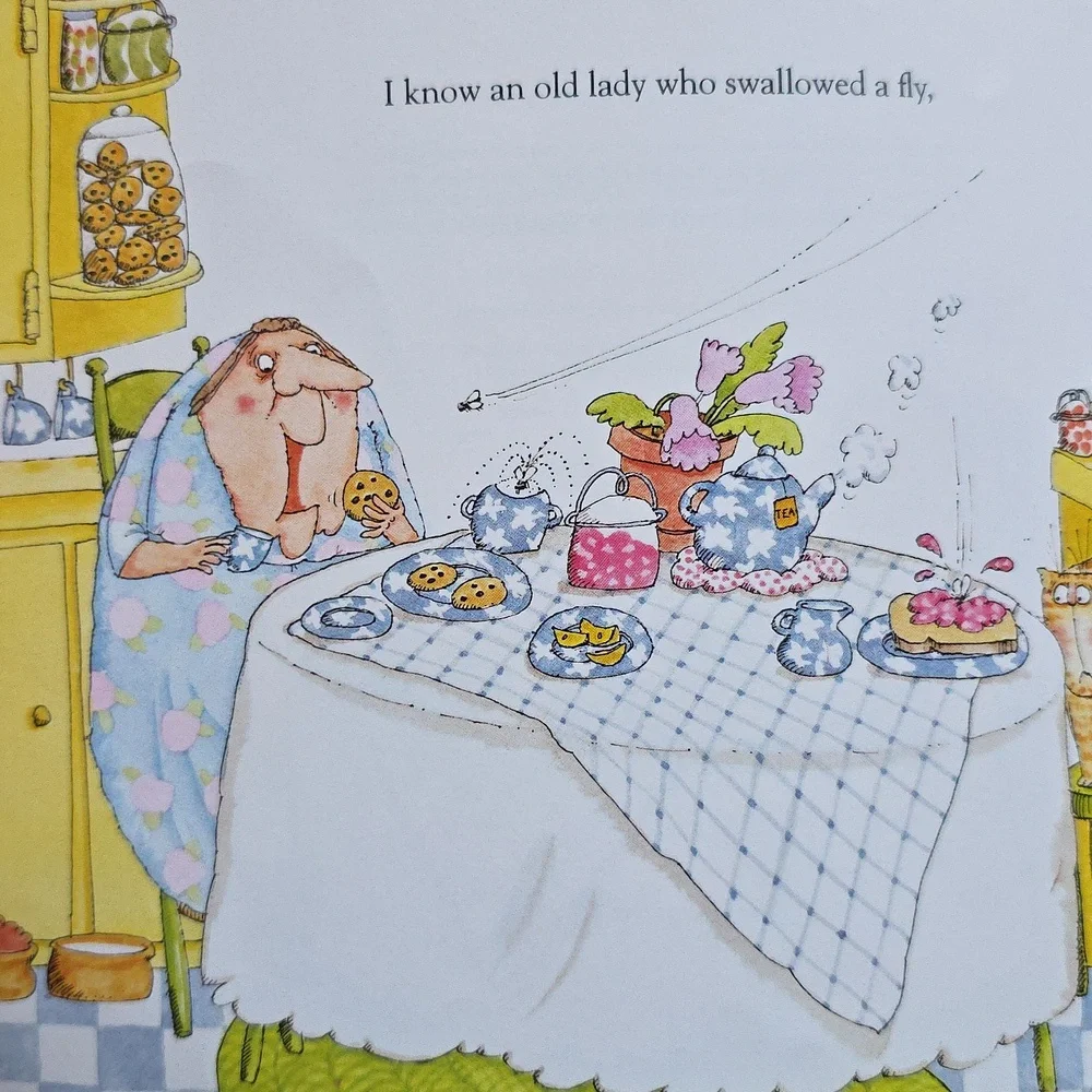 Children's Book Set - I Know an Old Lady - Pirate, Pie, Shell, And Vintage